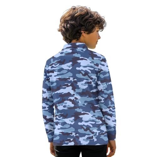 WELLFLYHOM Boys Tennis Shirts 3-16T Long Sleeve Graphic Golf Top Novelty School Uniform Collared T-Shirt Fall Clothes2