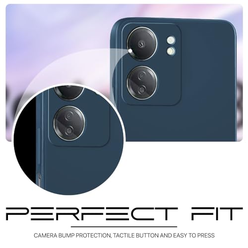 Image of WOW IMAGINE Back Cover for Xiaomi Redmi 13C 4G | Poco C65 | Ultra Slim Soft Rubberised Case | Inner Velvet Fabric Lining | Matte Silicone Flexible Mobile Case | Camera Protection - Blue