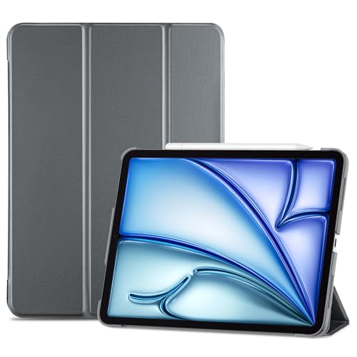 ProCase Smart Case for iPad Air 11-inch M4 (2026, 8th Gen) / M3 (2025) / M2 (2024) & 10.9 Inch iPad Air 5th (2022) & 4th (2020) – Protective Hard Back Cover with Auto Sleep/Wake - Grey