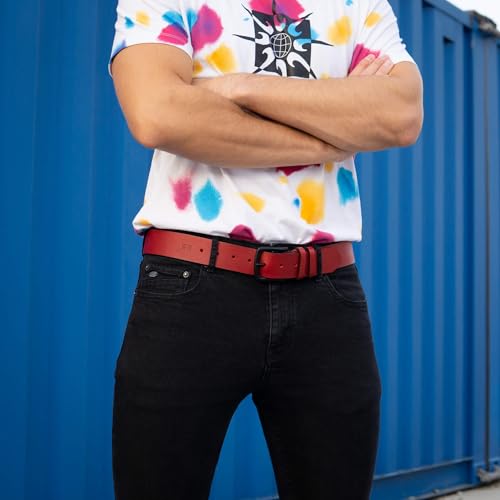 Men's Leather Belt - Handmade Belts for Men with Buckle, Full Grain Leather Belts, Casual & Dress & Reversible4