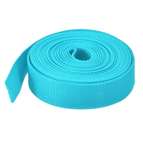 Image of MECCANIXITY Lightweight Polypropylene Webbing Strap 1 1 /4 inch 10 Yard Backpack Strapping Band Light Blue for Outdoor Luggage Cargo Straps