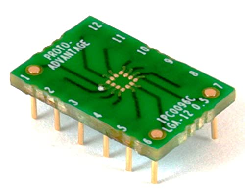 Adaptador Proto-Advantage IPC0096C LGA-12 para DIP-12 SMT (passo de 0,5 mm, corpo de 2,0 x 2,0 mm) S