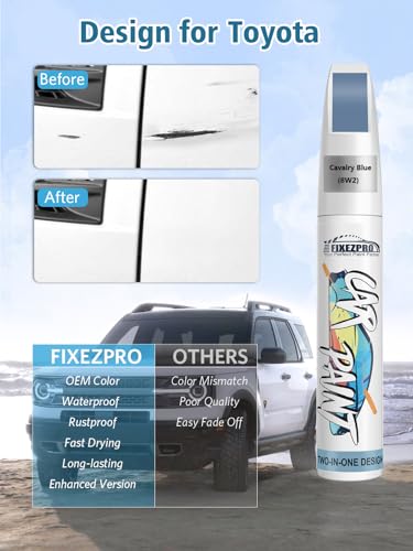 Image of 8W2 Cavalry Blue Car Touch Up Paint for Toyota, Color Match Auto Paint Repair Pen,Professional Car Scratch Repair Remover Pen Quick Drying, Easy to Use