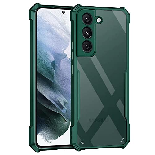 Image of WOW IMAGINE Shock Proof Clear Protective Back Case for Samsung Galaxy S22 Plus 5G - AirEDGE Technology | 360 Degree Camera Protection | Transparent Hybrid Back Case Mobile Cover - Green
