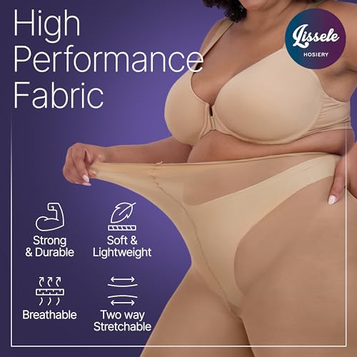 Image of LISSELE Opaque Plus Size Tights for Women - Microfiber, Run Resistant Toe Plus Size Stockings - Footed Tights Pack, 1X-8X