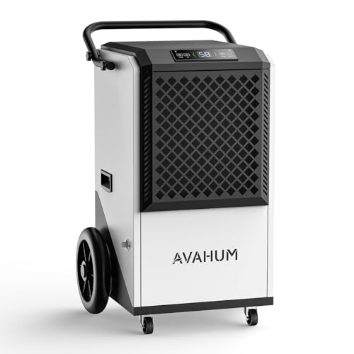 Image of 5-Year Limited Warranty Commercial Dehumidifier,Industrial Dehumidifier 250 Pint for 8,000 Sq.Ft Basement Warehouse Construction, Large Heavy Duty Dehumidifiers with Drain Hose, Auto Defrost,Restart
