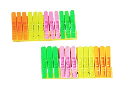 M2 Look Plastic Clips Clothes Pegs Multipurpose for Drying (Set of 24 Pc)