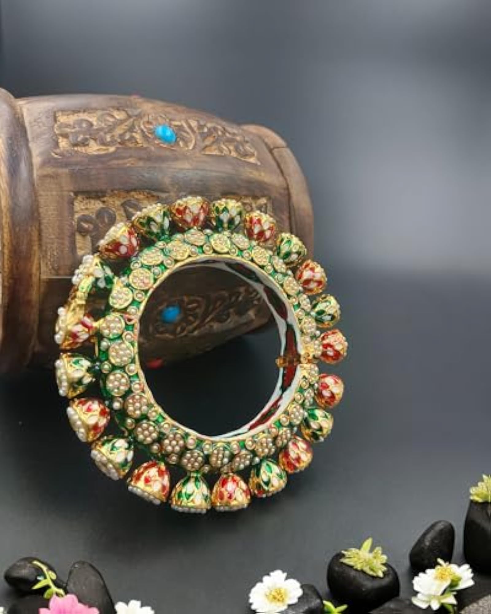 Rajwadi Kada Pacheli Adjustable Bangle for Women