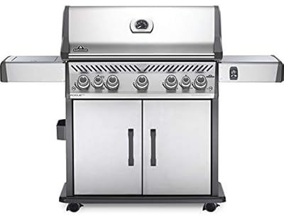 Napoleon Rogue SE 625 BBQ Grill, Stainless Steel, Natural Gas - RSE625RSIBNSS-1 - With Five Main Burners, Infrared Rear And Side Burner, Folding Side Shelves, Instant Failsafe Ignition