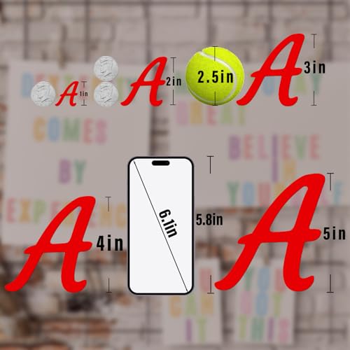 Image of 730 Pieces 10 Sheets Letter Stickers,Self Adhesive Waterproof Mailbox Numbers Stickers,Alphabet Decals for DIY,Bulletin Board,Window,Door,Sign,Bike,Car,Laptop,Scrapbook (Red, 1 Inch)