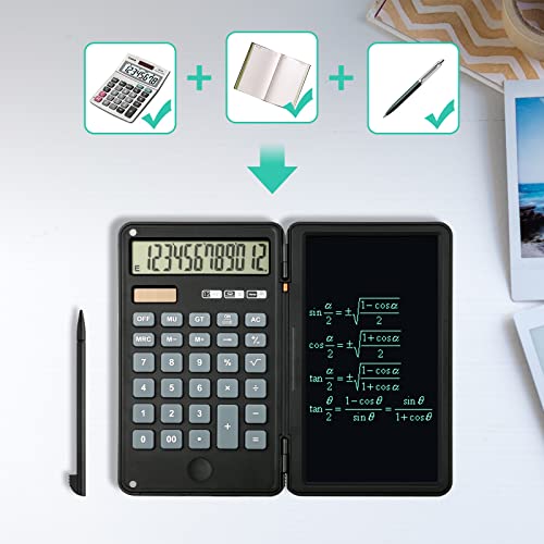 Newugly Calculator With Tablet, 12 Digit Black Calculator Pocket Calculator, Solar And Battery Dual Power Basic Function Calculator, Basic Office Calculators, Flat Calculator, Calculators For Students #TOP2