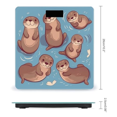 Báscula digital para baño con vidrio templado y pantalla LCD miniatura 2