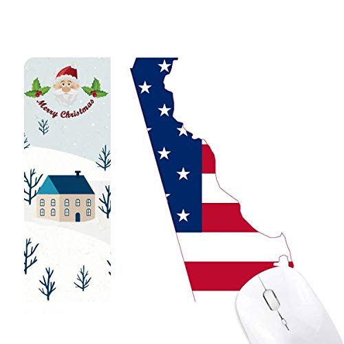 Tapis de souris Delaware USA en forme de pavillon avec carte aux étoiles et motif zig zag