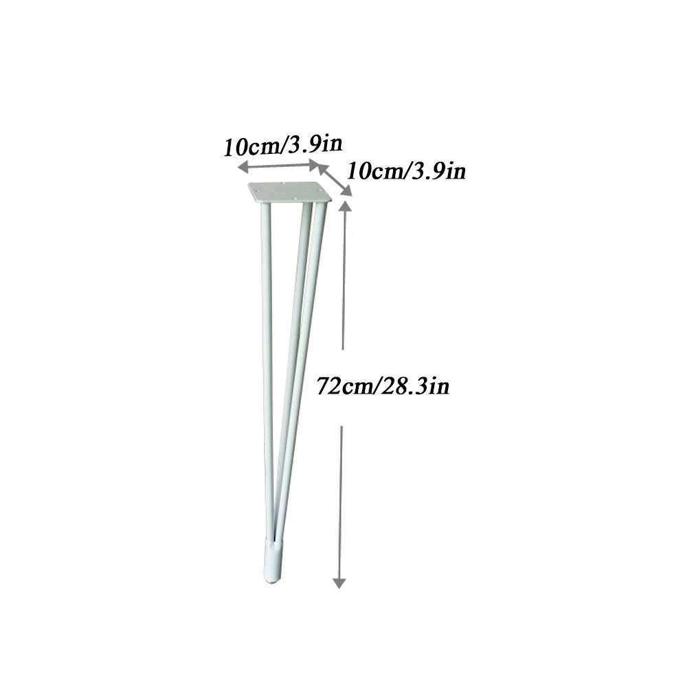 Gambe per Mobili in Metallo,Piedini da Tavolo,Regolabili 0-10mm/0.4in,per Scrivanie/Tavoli per Computer/Tavoli da Conferenza/Tavoli da Pranzo,con Viti,Set di 4 (72cm/28.3in,white)