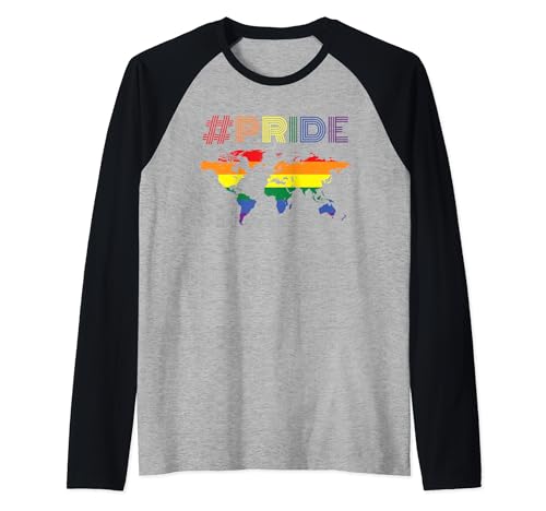 Pride Month On The World, LGBTQ Proud Family Camiseta Manga Raglan