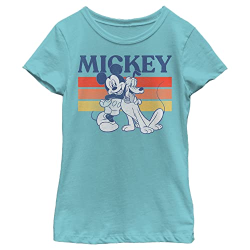 T-shirt Disney Characters Retro Squad pour fille en coton bleu M