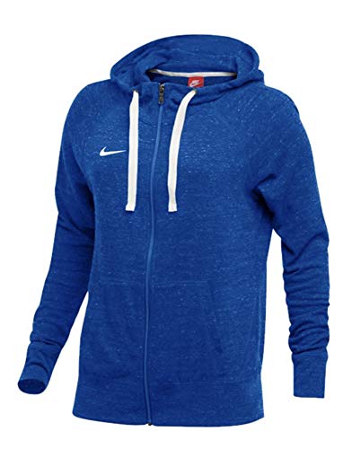 Nike Women's Sportswear Gym Vintage Full-Zip Hoodie (Royal/Sail, Large)