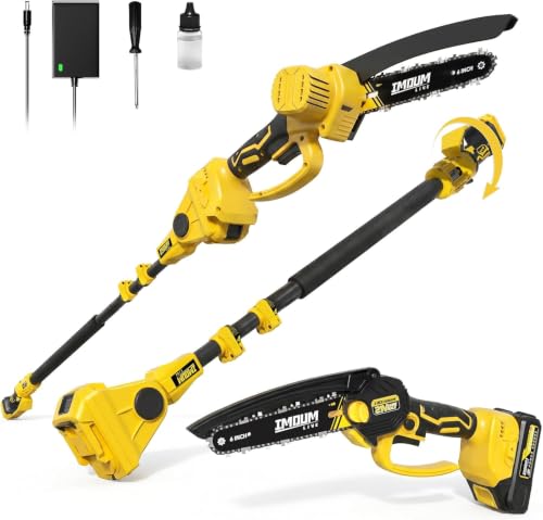 Mini Chainsaw Electric Chain Saw 6 Inch Cordless Battery Powered, 2.0Ah Battery, Compatible w/IMOUMLIVE Pole, Hand Held, Small, Portable and Easy for Tree Trimming Branch Pruning Wood cutting