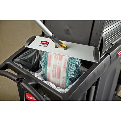 Image of Rubbermaid Commercial Products HYGEN 60 inch Microfiber Dust Pad with Fringe, Green, For Janitorial /Professional Cleaners and Heavy-Duty industrial Cleaning /Dusting /Sweeping