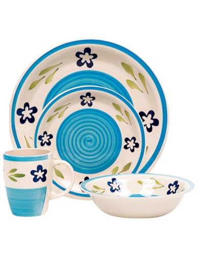 La Mejor Lista de Vajilla ceramica los 10 mejores. 49 RED VELVET Set de Vajilla de Cerámica Pintada a Mano con Flores Azules, Estilo Rústico