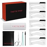 Eyebrow Stamp Stencil Kit w/Free Eyebrow Shaping Tweezer/Comb Tool Included| Perfect Eyebrow Stencil Kit for One Step Eyebrow Shaping | Waterproof and Long Lasting Powder Finish -  Pearless Beaubien