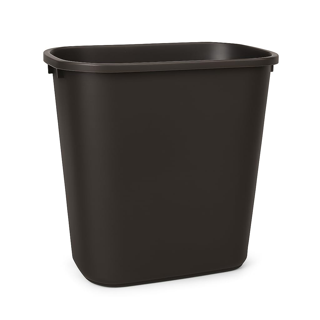 Rectangular Wastebasket, 7 Gallon, Brown, 14.5W x 10.5D x 15.1H inches, Stackable