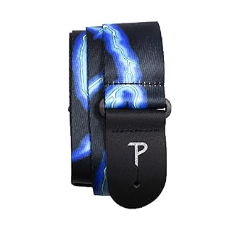 Perri’s Leathers Ltd. – Sangle de Guitare – Polyester – Bleu éclair – Ajustable – Pour Guitares Acoustiques / Basses… - Les Beatles, Paul McCartney, John Lennon, RIngo Starr, George Harrison