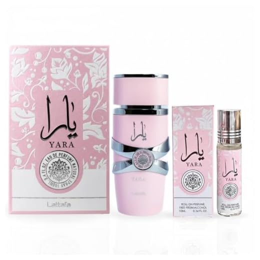 Lattafa Yara - Set de 2 piezas para mujer, Eau de Parfum Spray + 0,34 Aceite de Perfume Concentrado