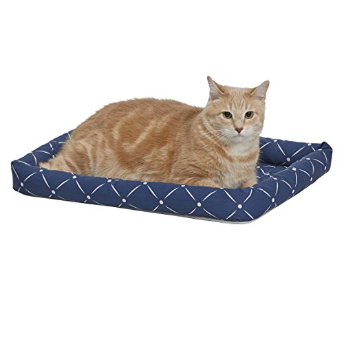 Image of Midwest Homes for Pets 40222-BLD Quiet Time Couture inchAshton inch Bolster Pet Bed, Small Dog /22 inch, Blue