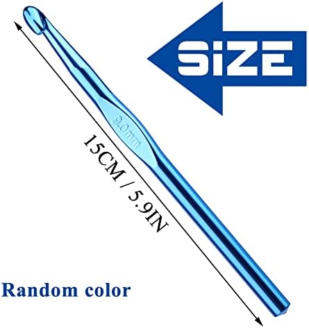 Iuuidu 9mm Aluminum Crochet Hook, Smooth Crochet Needles - 1