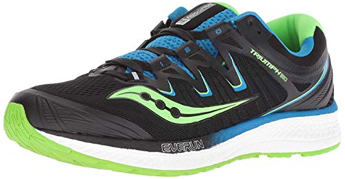 Saucony Men's Triumph ISO 4 Sneaker, Black/Slime/Blue, 105 M US