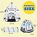 JOYIN White Rocket Ship Pop up Play Tent with Tunnel and Playhouse Kids Indoor Outdoor Spaceship Tent Set