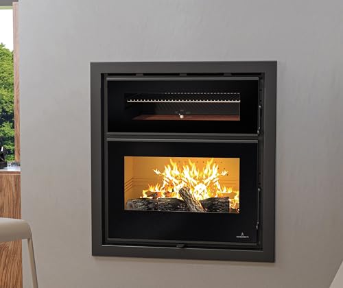 BRICOSOL HORNO DE LEÑA INSERTABLE CON TURBINAS Y CRISTAL SERIGRAFIADO MODELO DENVER VISIÓN