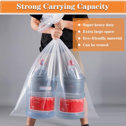 4 Pack Large Clear Plastic Bags, 40\" x 60\" Moistureproof Dustproof Large Storage Bags, Reusable Giant Extra Luggage Storage Bags for Luggage, Suitcase,Furniture, Chair, Kids Bike (Include 4 Ties) - Thumbnail 4