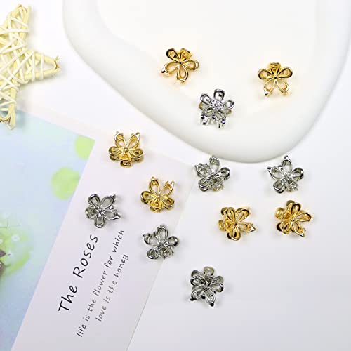 Yission 12Pcs Small Flower Hair Clips For Women Girls Cute Hair Barrettes Metal Hair Claw Clips Tiny Flower Hair Clips For Thin Thick Hair Mini Gold Silver Flower Claw Clips Hair Accessories For Women Girls #TOP6