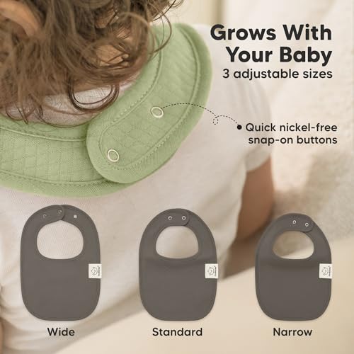 Image of KeaBabies 8-Pack Baby Bibs for Drooling and Teething, Soft (Basics) | Organic Quilted Cotton Cloth Drool Bibs for Baby Girl, Boy, Toddler, Newborn, Infant, Soft & Super Absorbent
