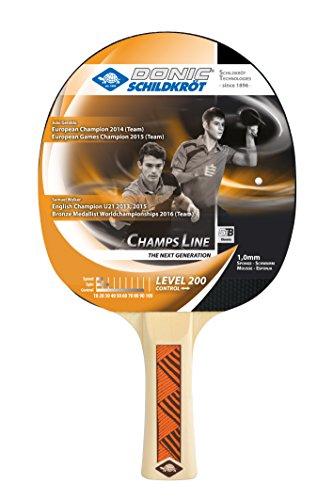 Donic-Schildkröt Raqueta de Tenis de Mesa Champs Line 200, Espinillas en el Exterior, Esponja de 1,0 mm, 705122