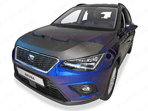 AB3-00375 Carbon Look Hood Bra Front End Nose Mask Compatible with Seat Arona Since 2017 Bonnet Bra STONEGUARD Protector Tuning