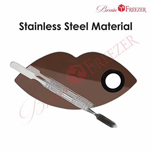Image of Brain Freezer Shiny Makeup Palette With Stainless Steel Lip Shape Spatula, Rose Golden 100 g
