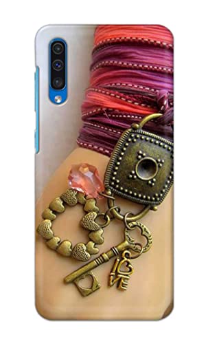 Image of Girl Hand with Keychain Hard Back Case Cover for Samsung Galaxy A50 / Samsung A50s / Samsung A30s Back Cover -(J5) VNS2228