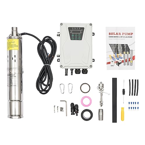 CRYBY 3in Solar Pump - 270W Submersible Solar Water Pump With MPPT Controller and Stainless Steel Screw Pump, Suitable for Deep Well and Agricultural Irrigation