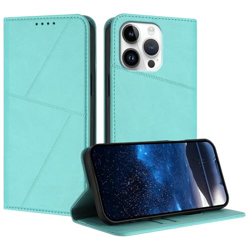 Housse iPhone 15 Pro bleu clair idéale pour voyager léger avec cartes et billets