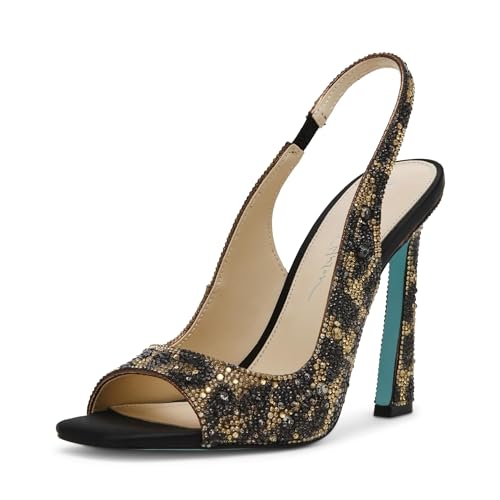 Image of Betsey Johnson Women's Mina Peep-Toe Slingback Heeled Sandals