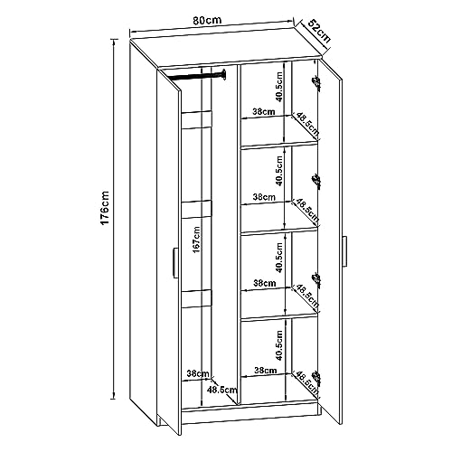 Variante de [en.casa] en.casa armarios Efecto Roble 176×80×52 cm