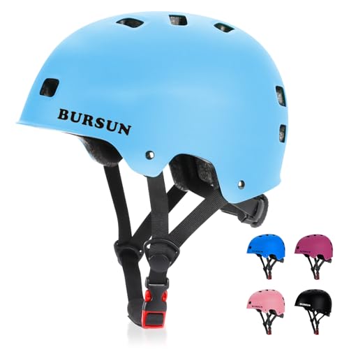 Bike Skateboard Helmet for Ages 5-8-14-16 Kids Youth Adults, Adjustable Multi-Sport Helmet for Scooter Bicycle Roller Skate Inline Skating Rollerblading Hoverboard Longboard, 3 Sizes