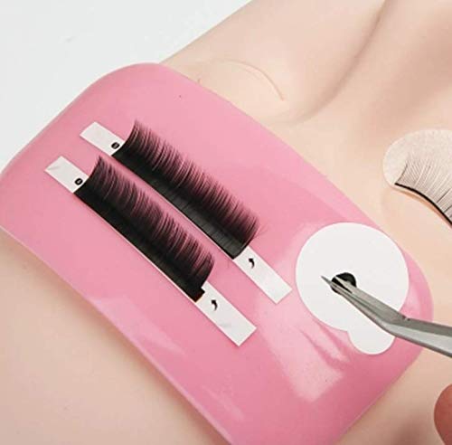 2 PCS Reuseable Eye Lashes Pads Pallet Stand, Rectangle Soft Silicone Eyelash Extension Pad Eye Lash Glue Stand Tray Holder(Pink and Clear) image 5