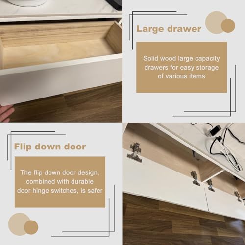 Meuble TV bas blanc 140 cm console multimédia suspendue salon - 3