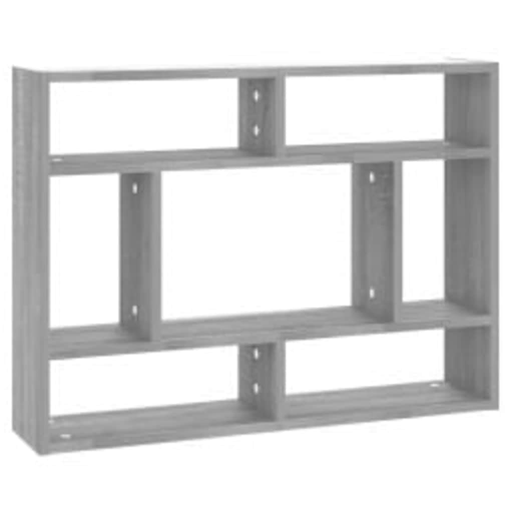 Étagère murale gris sonoma 75 x 16 x 55 cm en bois multicouche