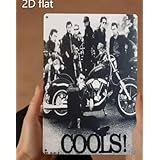 ブリキ看板/日本のロックンロールバンド「クールス (COOLS)」メタルポスター バイク ロックンロール