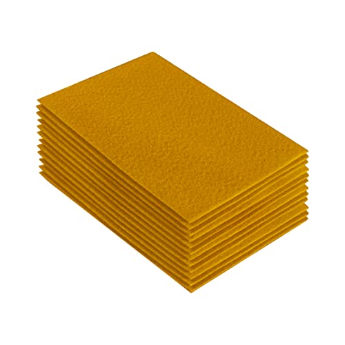 FabricLA Acrylic Felt Fabric Sheets for Crafts | Precut 9" X 12" Inch (20 cm X 30 cm) Felt Squares | Felt Fabric Sheets for DIY Crafts, Hobby, Costume and Decoration | Antique Gold, 12 Pieces